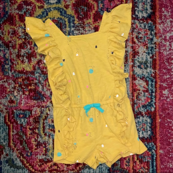 2T Cat & Jack Yellow Ruffle Romper - Picture 6 of 6